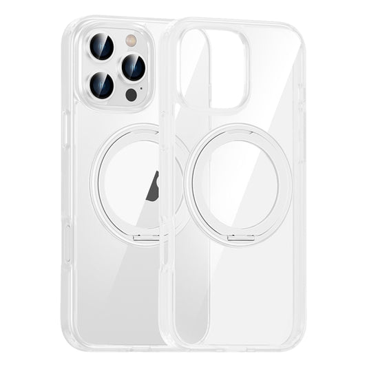 High Transparency 360 Degree Rotating Holder MagSafe Phone Case, For iPhone 16 Pro Max, For iPhone 16 Pro, For iPhone 16