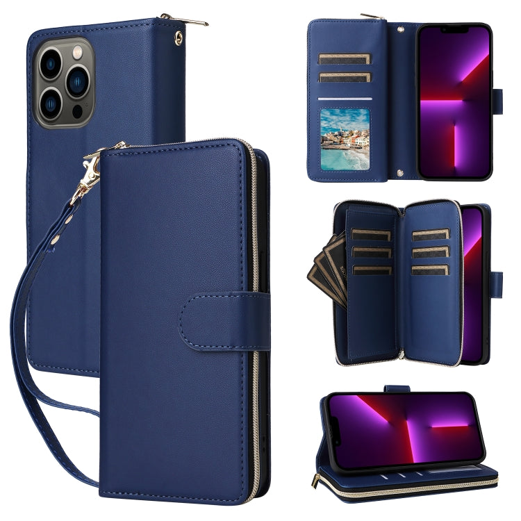 Nine-card Slots Zipper Wallet Bag Leather Phone Case
