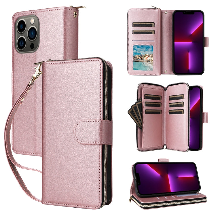 Nine-card Slots Zipper Wallet Bag Leather Phone Case