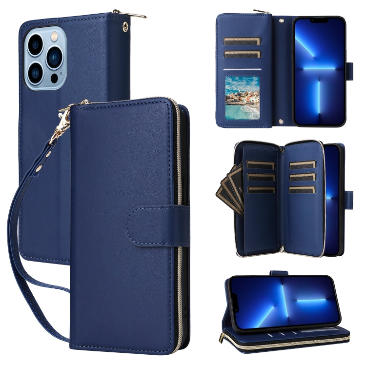 Nine-card Slots Zipper Wallet Bag Leather Phone Case