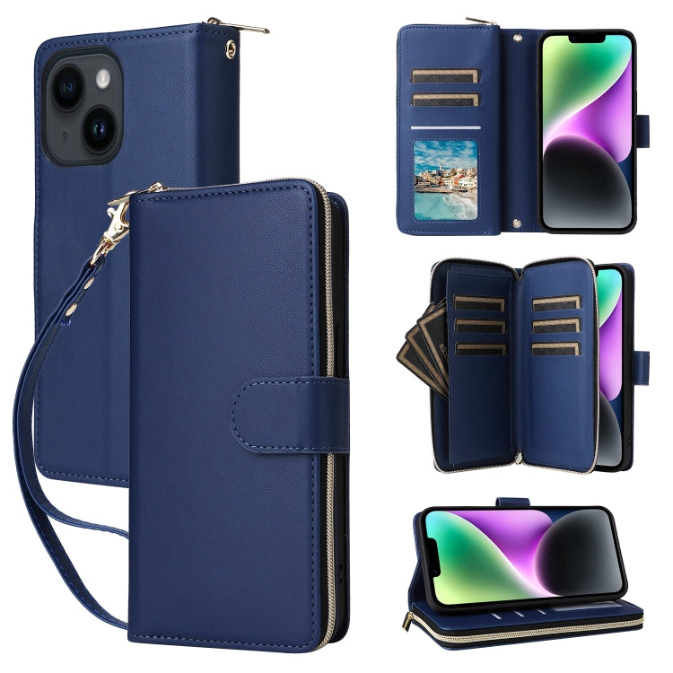Nine-card Slots Zipper Wallet Bag Leather Phone Case