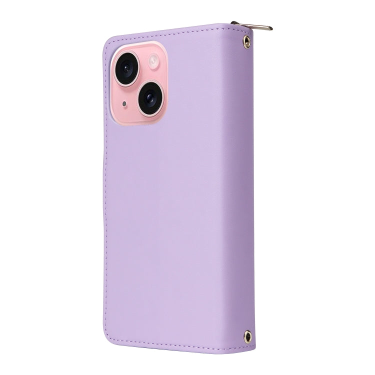 Nine-card Slots Zipper Wallet Bag Leather Phone Case