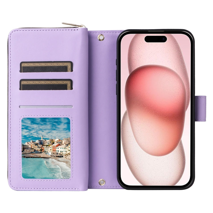 Nine-card Slots Zipper Wallet Bag Leather Phone Case