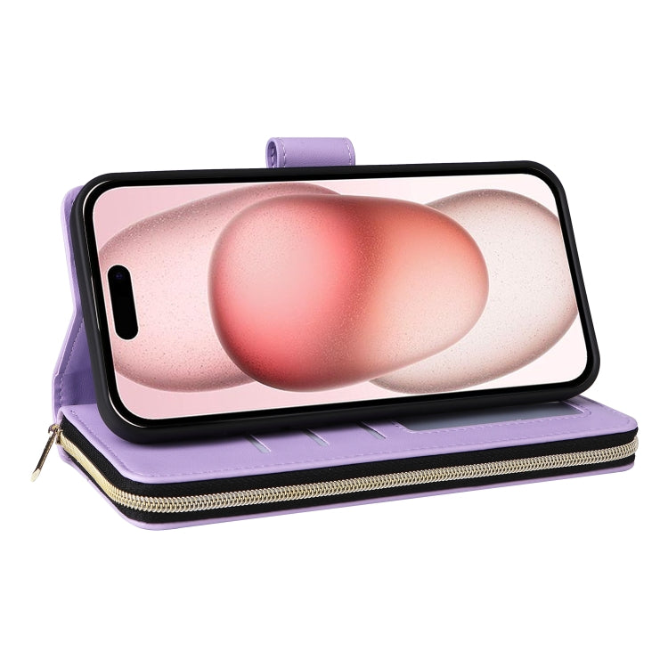 Nine-card Slots Zipper Wallet Bag Leather Phone Case
