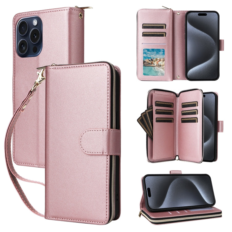 Nine-card Slots Zipper Wallet Bag Leather Phone Case