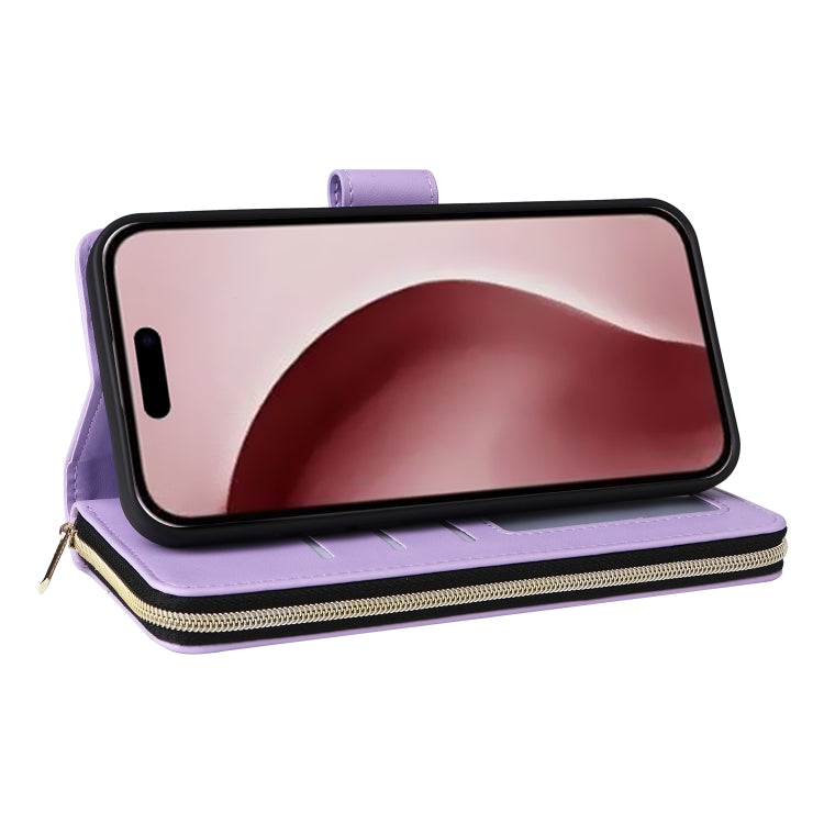 Nine-card Slots Zipper Wallet Bag Leather Phone Case