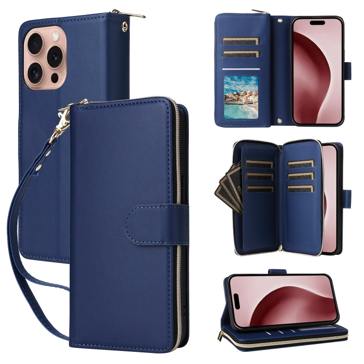 Nine-card Slots Zipper Wallet Bag Leather Phone Case