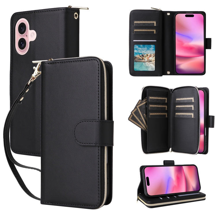 Nine-card Slots Zipper Wallet Bag Leather Phone Case