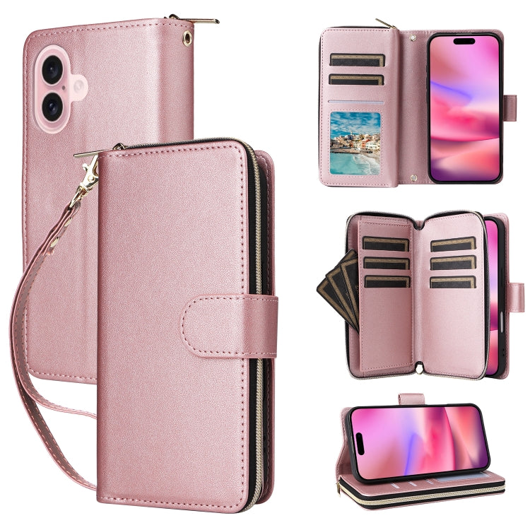 Nine-card Slots Zipper Wallet Bag Leather Phone Case