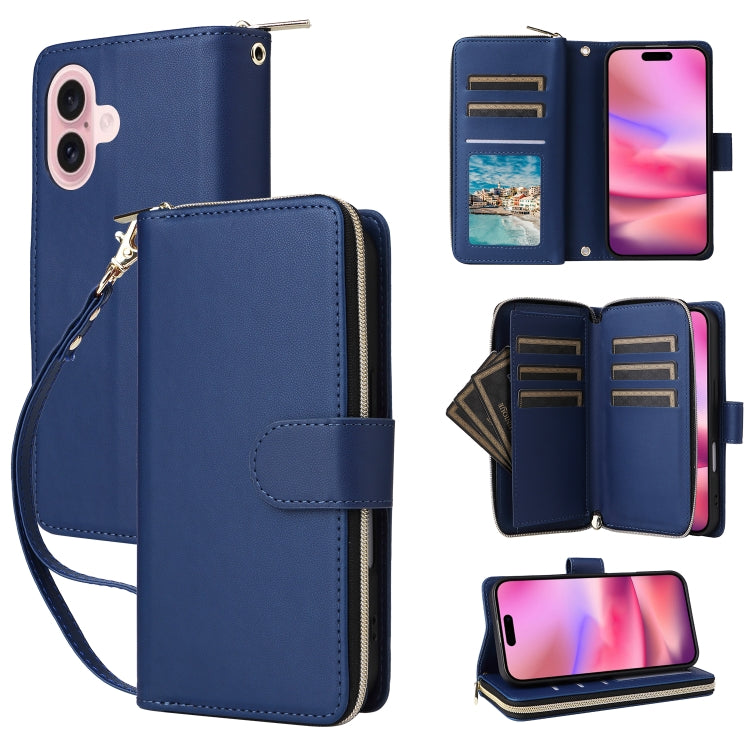 Nine-card Slots Zipper Wallet Bag Leather Phone Case