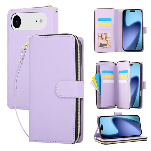 Nine-card Slots Zipper Wallet Bag Leather Phone Case