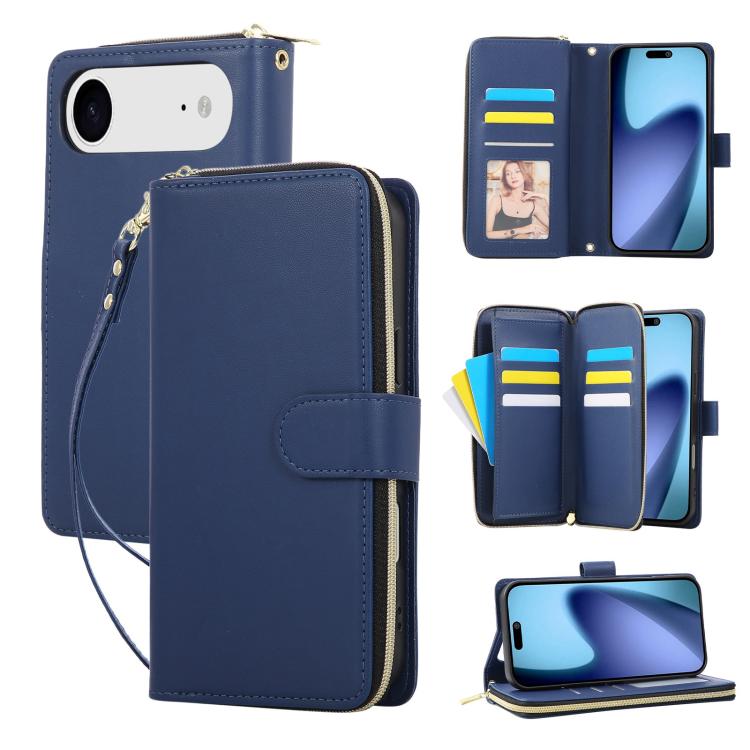 Nine-card Slots Zipper Wallet Bag Leather Phone Case