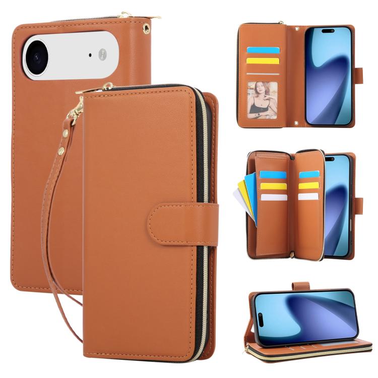 Nine-card Slots Zipper Wallet Bag Leather Phone Case
