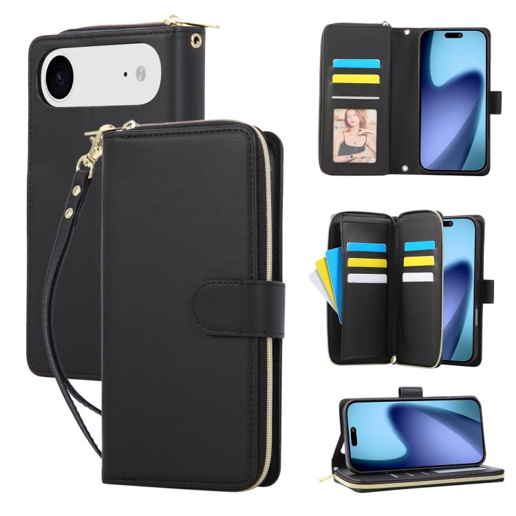 Nine-card Slots Zipper Wallet Bag Leather Phone Case
