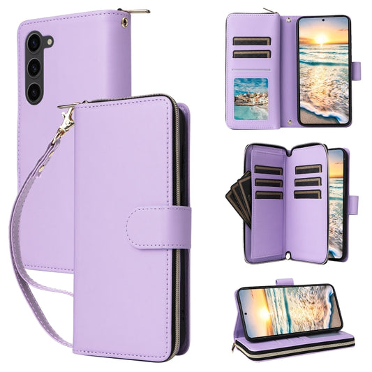 Nine-card Slots Zipper Wallet Bag Leather Phone Case, For Samsung Galaxy S23 5G, For Samsung Galaxy S22 Ultra 5G, For Samsung Galaxy S22+ 5G