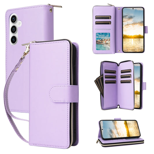 Nine-card Slots Zipper Wallet Bag Leather Phone Case, For Samsung Galaxy S23 FE 5G, For Samsung Galaxy S23 Ultra 5G, For Samsung Galaxy S23+ 5G