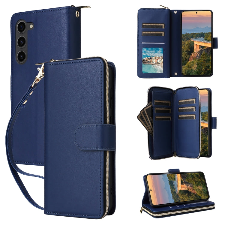 Nine-card Slots Zipper Wallet Bag Leather Phone Case, For Samsung Galaxy S23 FE 5G, For Samsung Galaxy S23 Ultra 5G, For Samsung Galaxy S23+ 5G