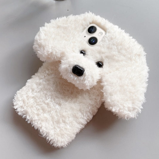 Teddy Dog Plush TPU Phone Case, For iPhone 14 Plus, For iPhone 14, For iPhone 14 Pro, For iPhone 14 Pro Max, For iPhone 13 Pro Max, For iPhone 13 Pro, For iPhone 13, For iPhone 13 mini