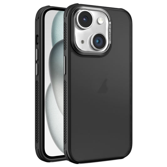 Hardware Side Cooling Skin Feel Frosted Metal Lens Frame Phone Case, For iPhone 15 Plus, For iPhone 15, For iPhone 14 Plus