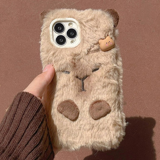 3D Capybara Plush Full Coverage Phone Case, For iPhone 16 Pro Max, For iPhone 16 Pro, For iPhone 16 Plus, For iPhone 16, For iPhone 15 Pro Max, For iPhone 15 Pro, For iPhone 15 Plus, For iPhone 15, For iPhone 14 Plus, For iPhone 14, For iPhone 14 Pro��...