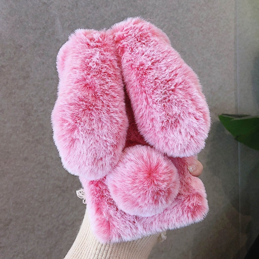 3D Cute Long-eared Rabbit Plush Full Coverage Phone Case, For iPhone 16 Pro Max, For iPhone 16 Pro, For iPhone 16 Plus, For iPhone 16, For iPhone 15 Pro Max, For iPhone 15 Pro, For iPhone 15 Plus, For iPhone 15