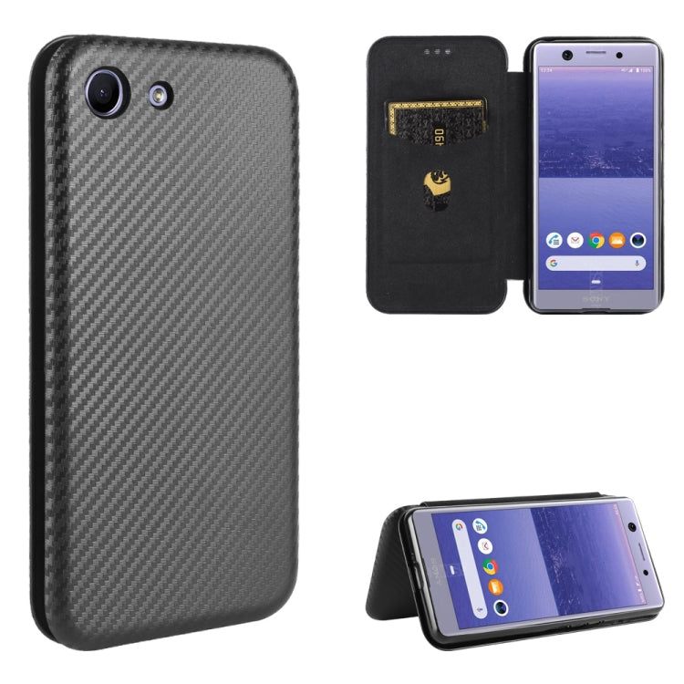 Carbon Fiber Texture Magnetic Horizontal Flip TPU + PC + PU Leather Case with Card Slot, For Sony Xperia Ace, For Sony Xperia 1 II, For Sony Xperia 1, For Sony Xperia 5, For Sony Xperia 8 Lite, For Sony Xperia 8