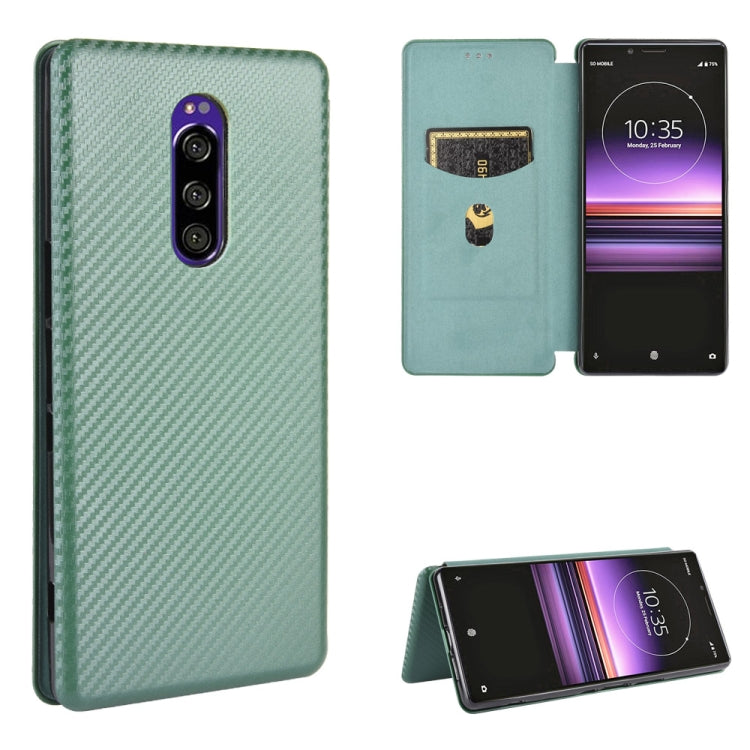 Carbon Fiber Texture Magnetic Horizontal Flip TPU + PC + PU Leather Case with Card Slot, For Sony Xperia Ace, For Sony Xperia 1 II, For Sony Xperia 1, For Sony Xperia 5, For Sony Xperia 8 Lite, For Sony Xperia 8