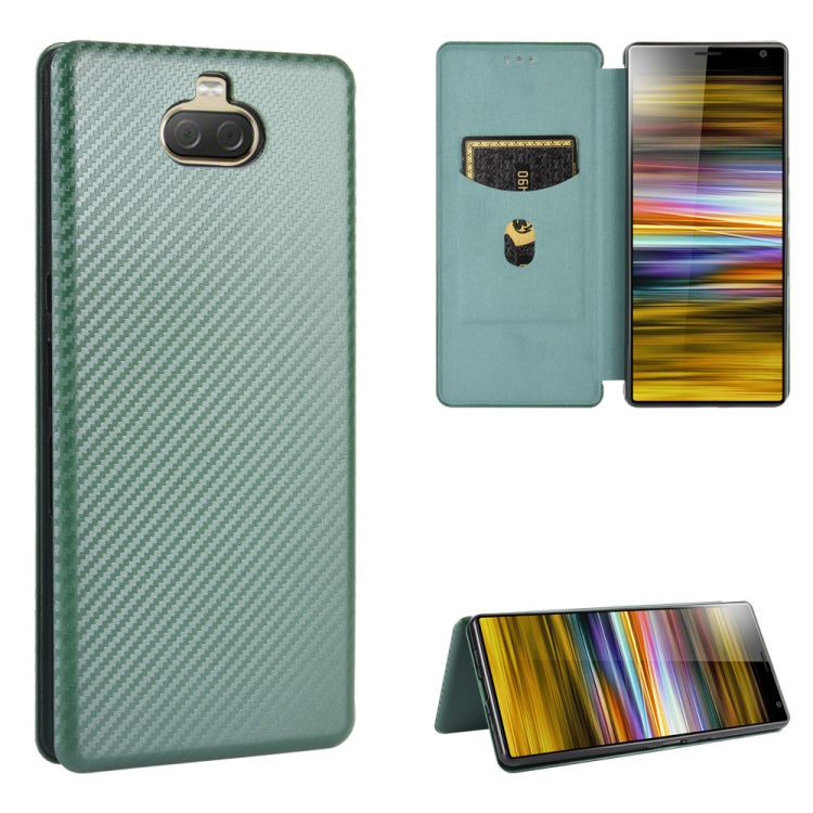 Carbon Fiber Texture Magnetic Horizontal Flip TPU + PC + PU Leather Case with Card Slot, For Sony Xperia 10 II, For Sony Xperia L4, For Sony Xperia 10 Plus, For Sony Xperia 10, For Sony Xperia XZ3