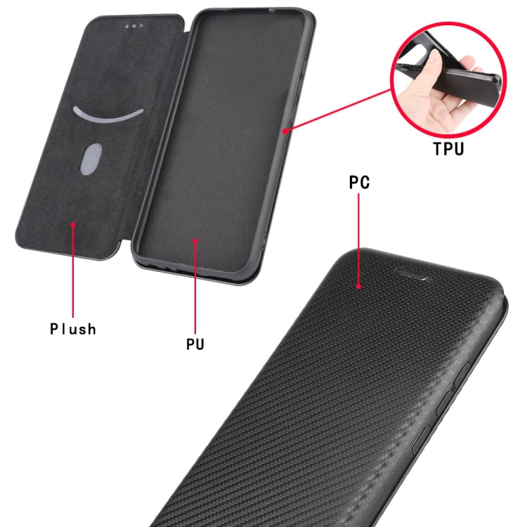 Carbon Fiber Texture Magnetic Horizontal Flip TPU + PC + PU Leather Case with Card Slot, For HTC Desire 20 Pro, For LG G8s ThinQ, For LG Harmony 4, For LG K31, For LG K40S, For LG K41S / K51S