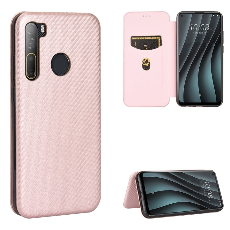 Carbon Fiber Texture Magnetic Horizontal Flip TPU + PC + PU Leather Case with Card Slot, For HTC Desire 20 Pro, For LG G8s ThinQ, For LG Harmony 4, For LG K31, For LG K40S, For LG K41S / K51S