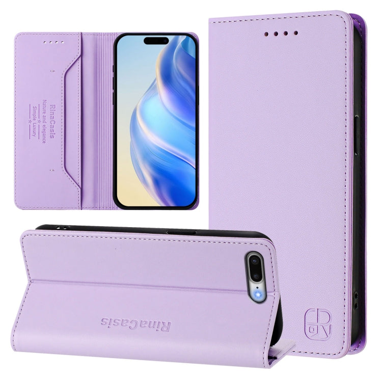RC01 Dual-Folded Magnetic Suction RFID Leather Phone Case
