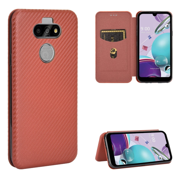 Carbon Fiber Texture Magnetic Horizontal Flip TPU + PC + PU Leather Case with Card Slot, For HTC Desire 20 Pro, For LG G8s ThinQ, For LG Harmony 4, For LG K31, For LG K40S, For LG K41S / K51S