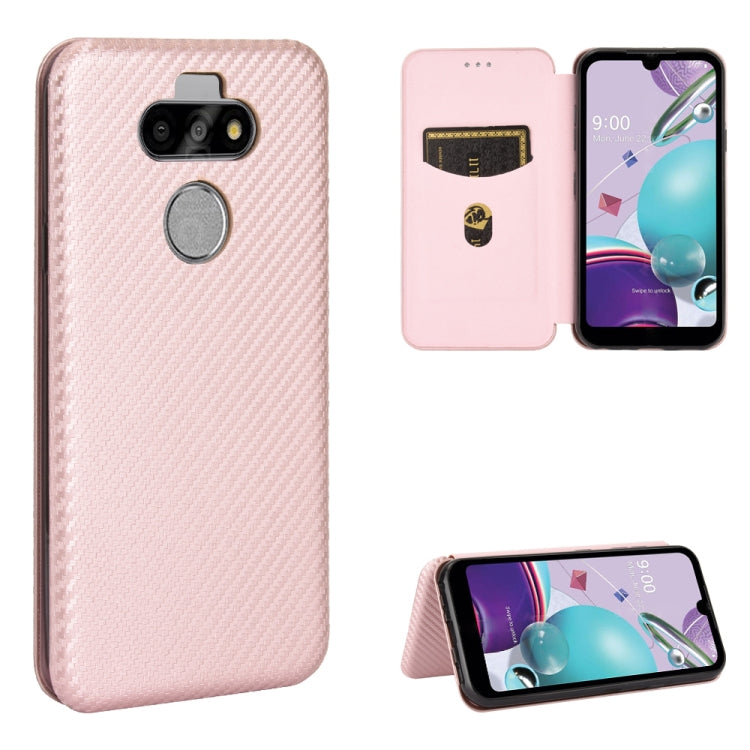 Carbon Fiber Texture Magnetic Horizontal Flip TPU + PC + PU Leather Case with Card Slot, For HTC Desire 20 Pro, For LG G8s ThinQ, For LG Harmony 4, For LG K31, For LG K40S, For LG K41S / K51S