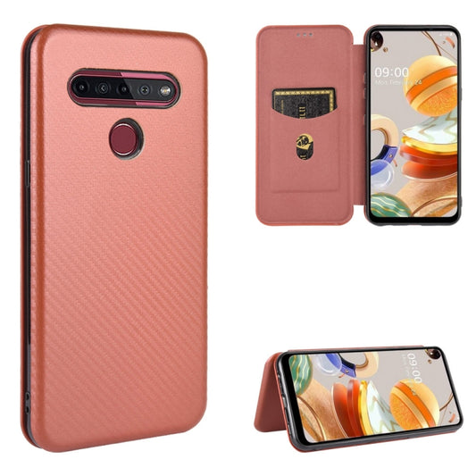 Carbon Fiber Texture Magnetic Horizontal Flip TPU + PC + PU Leather Case with Card Slot, For LG K41S / K51S, For LG K50S, For LG K51 / Q51, For LG K61 / Q61