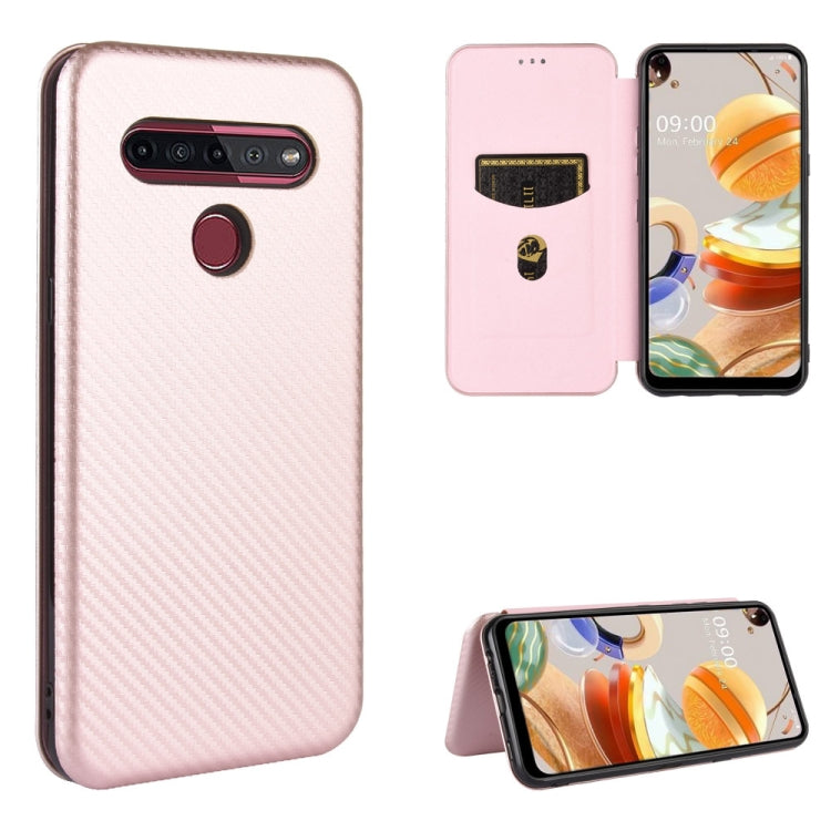 Carbon Fiber Texture Magnetic Horizontal Flip TPU + PC + PU Leather Case with Card Slot, For HTC Desire 20 Pro, For LG G8s ThinQ, For LG Harmony 4, For LG K31, For LG K40S, For LG K41S / K51S