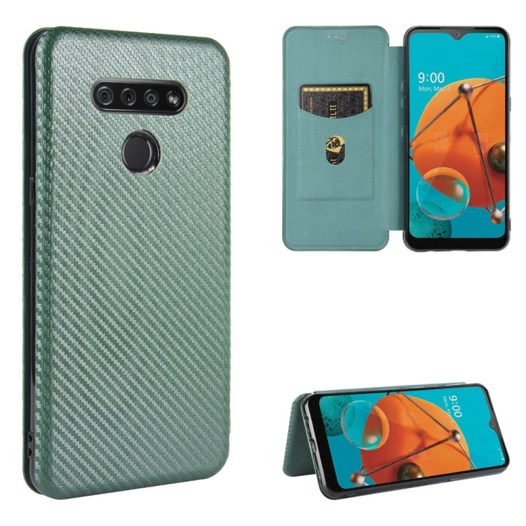 Carbon Fiber Texture Magnetic Horizontal Flip TPU + PC + PU Leather Case with Card Slot, For LG K50S, For LG K51 / Q51, For LG K61 / Q61, For LG Velvet, For LG Q70, For LG Style 3 L-41