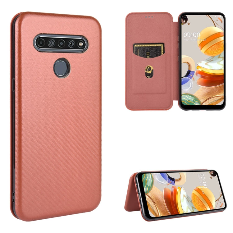 Carbon Fiber Texture Magnetic Horizontal Flip TPU + PC + PU Leather Case with Card Slot, For LG K50S, For LG K51 / Q51, For LG K61 / Q61, For LG Velvet, For LG Q70, For LG Style 3 L-41