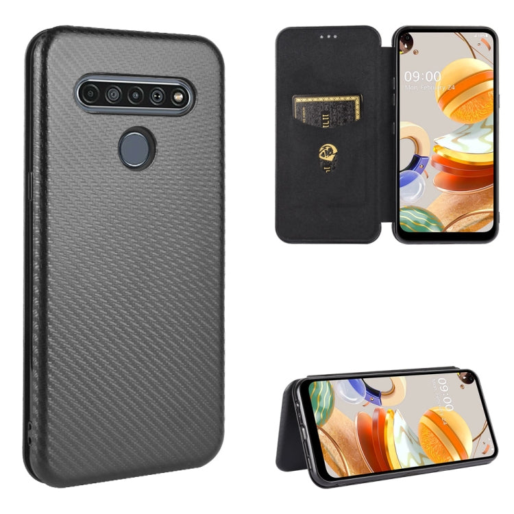 Carbon Fiber Texture Magnetic Horizontal Flip TPU + PC + PU Leather Case with Card Slot, For LG K50S, For LG K51 / Q51, For LG K61 / Q61, For LG Velvet, For LG Q70, For LG Style 3 L-41