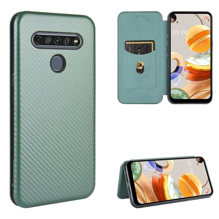 Carbon Fiber Texture Magnetic Horizontal Flip TPU + PC + PU Leather Case with Card Slot, For LG K50S, For LG K51 / Q51, For LG K61 / Q61, For LG Velvet, For LG Q70, For LG Style 3 L-41