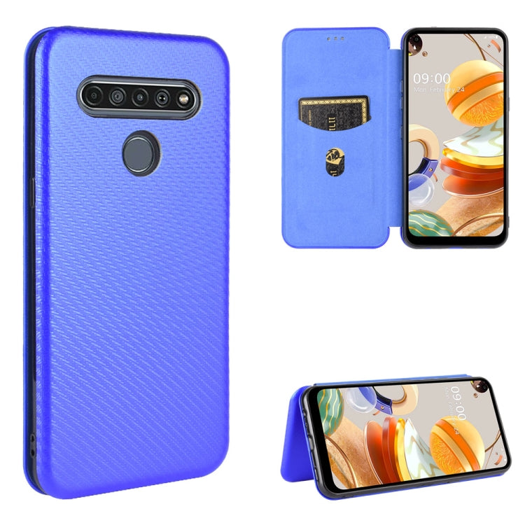 Carbon Fiber Texture Magnetic Horizontal Flip TPU + PC + PU Leather Case with Card Slot, For LG K50S, For LG K51 / Q51, For LG K61 / Q61, For LG Velvet, For LG Q70, For LG Style 3 L-41