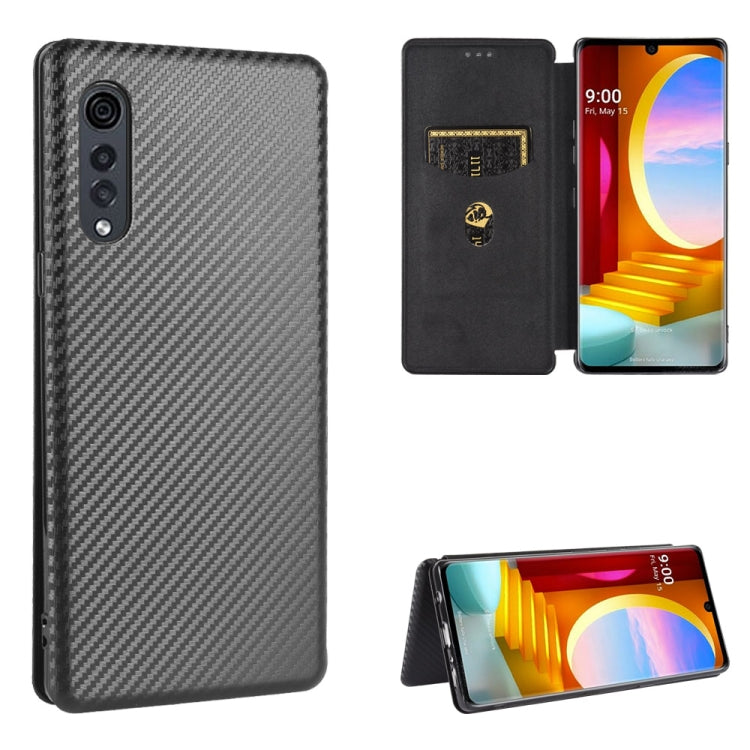 Carbon Fiber Texture Magnetic Horizontal Flip TPU + PC + PU Leather Case with Card Slot, For LG K50S, For LG K51 / Q51, For LG K61 / Q61, For LG Velvet, For LG Q70, For LG Style 3 L-41