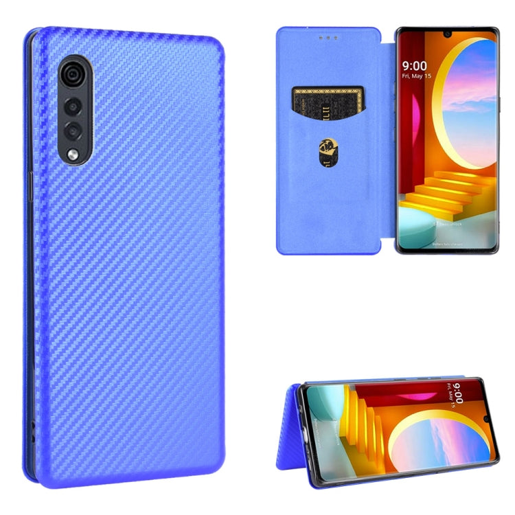 Carbon Fiber Texture Magnetic Horizontal Flip TPU + PC + PU Leather Case with Card Slot, For LG K50S, For LG K51 / Q51, For LG K61 / Q61, For LG Velvet, For LG Q70, For LG Style 3 L-41