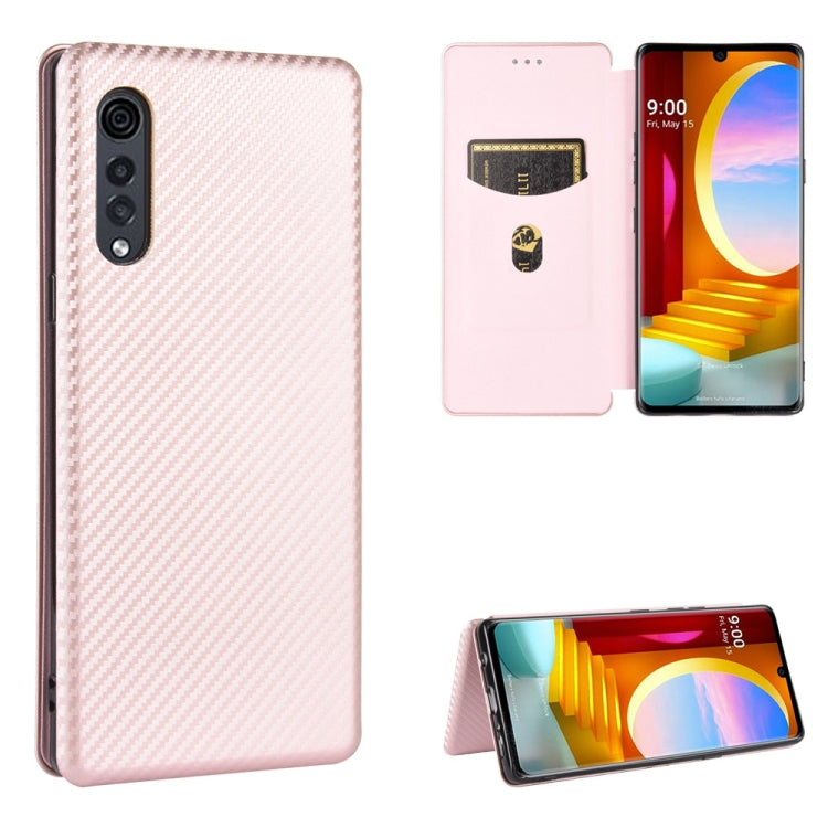 Carbon Fiber Texture Magnetic Horizontal Flip TPU + PC + PU Leather Case with Card Slot, For LG K50S, For LG K51 / Q51, For LG K61 / Q61, For LG Velvet, For LG Q70, For LG Style 3 L-41