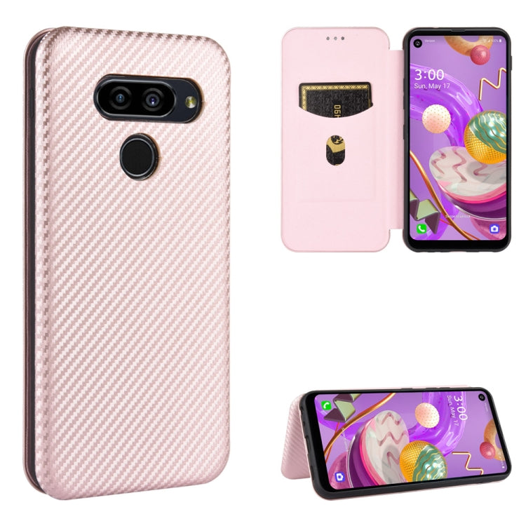 Carbon Fiber Texture Magnetic Horizontal Flip TPU + PC + PU Leather Case with Card Slot, For LG K50S, For LG K51 / Q51, For LG K61 / Q61, For LG Velvet, For LG Q70, For LG Style 3 L-41