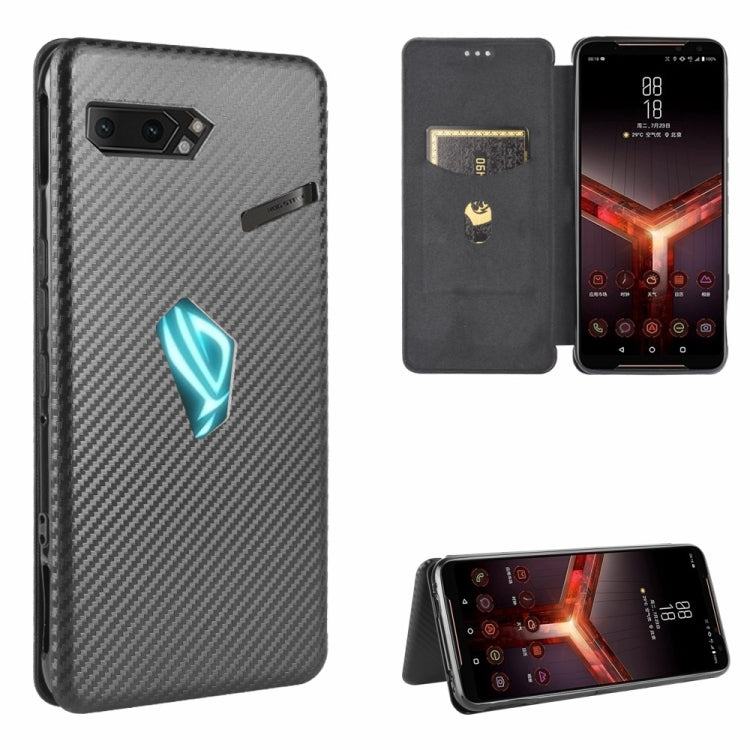 Carbon Fiber Texture Magnetic Horizontal Flip TPU + PC + PU Leather Case with Card Slot, For LG Stylo 6, For LG V60 ThinQ 5G, For BlackBerry KEY2, For BlackBerry Keyone, For Asus ROG Phone 3 ZS661KS, For Asus ROG Phone II