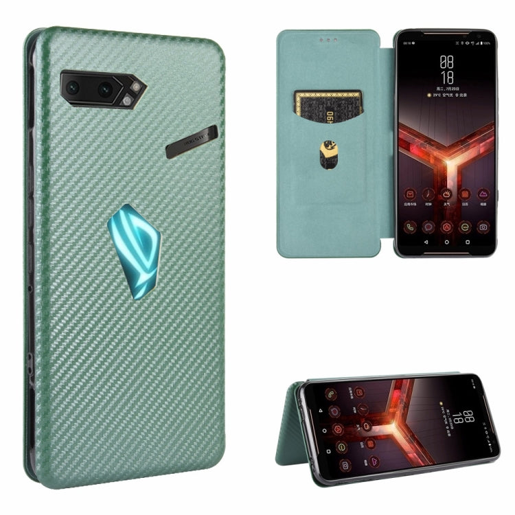 Carbon Fiber Texture Magnetic Horizontal Flip TPU + PC + PU Leather Case with Card Slot, For LG Stylo 6, For LG V60 ThinQ 5G, For BlackBerry KEY2, For BlackBerry Keyone, For Asus ROG Phone 3 ZS661KS, For Asus ROG Phone II