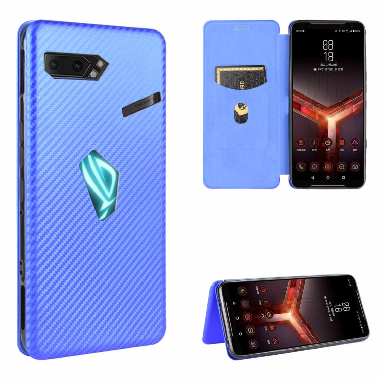 Carbon Fiber Texture Magnetic Horizontal Flip TPU + PC + PU Leather Case with Card Slot, For LG Stylo 6, For LG V60 ThinQ 5G, For BlackBerry KEY2, For BlackBerry Keyone, For Asus ROG Phone 3 ZS661KS, For Asus ROG Phone II