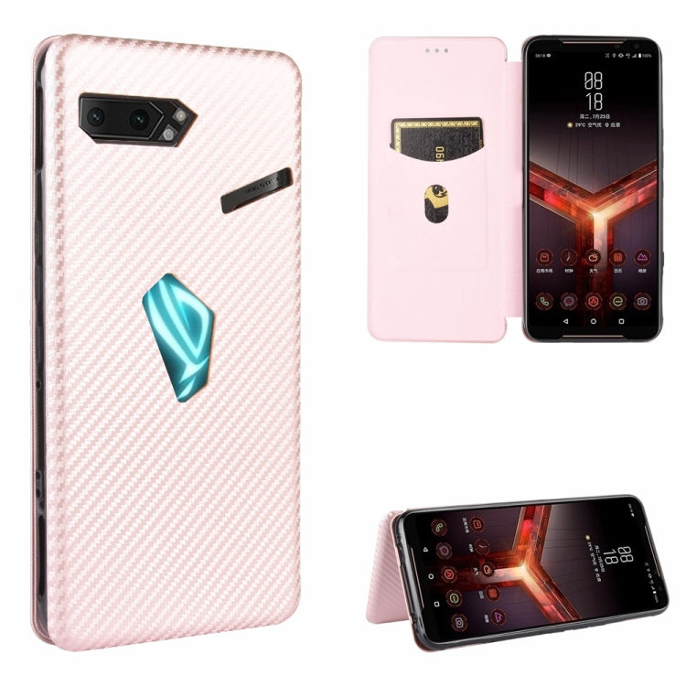 Carbon Fiber Texture Magnetic Horizontal Flip TPU + PC + PU Leather Case with Card Slot, For LG Stylo 6, For LG V60 ThinQ 5G, For BlackBerry KEY2, For BlackBerry Keyone, For Asus ROG Phone 3 ZS661KS, For Asus ROG Phone II