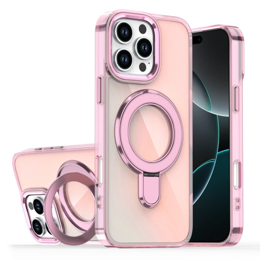 Plating Gradient Discolor MagSafe Holder Phone Case, For iPhone 16 Pro Max, For iPhone 16 Pro, For iPhone 16 Plus, For iPhone 16