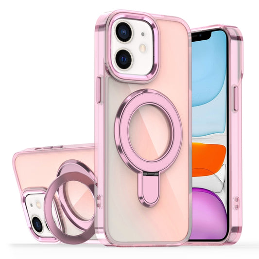 Plating Gradient Discolor MagSafe Holder Phone Case, For iPhone 11